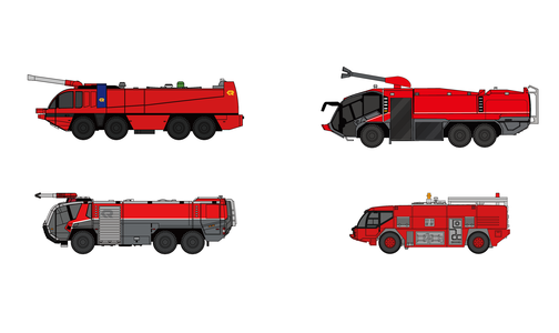 FWDP-FT-4008 - Fantasy Wings - Airport Fire Truck Set 4 Stück - 1:400