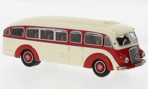 52430 - Brekina - Mercedes-Benz LO 3500 Stromlinie-Bus `1936, elfenbein / rot