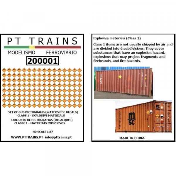 200001 - PT-Trains - Decalbogen Pictogramm "explosives Material"