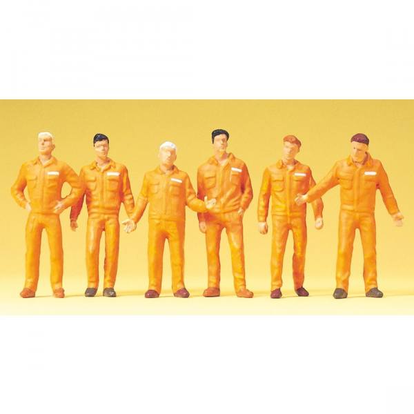 68212/O - Preiser - Monteure Figuren 6 Stück -orange-