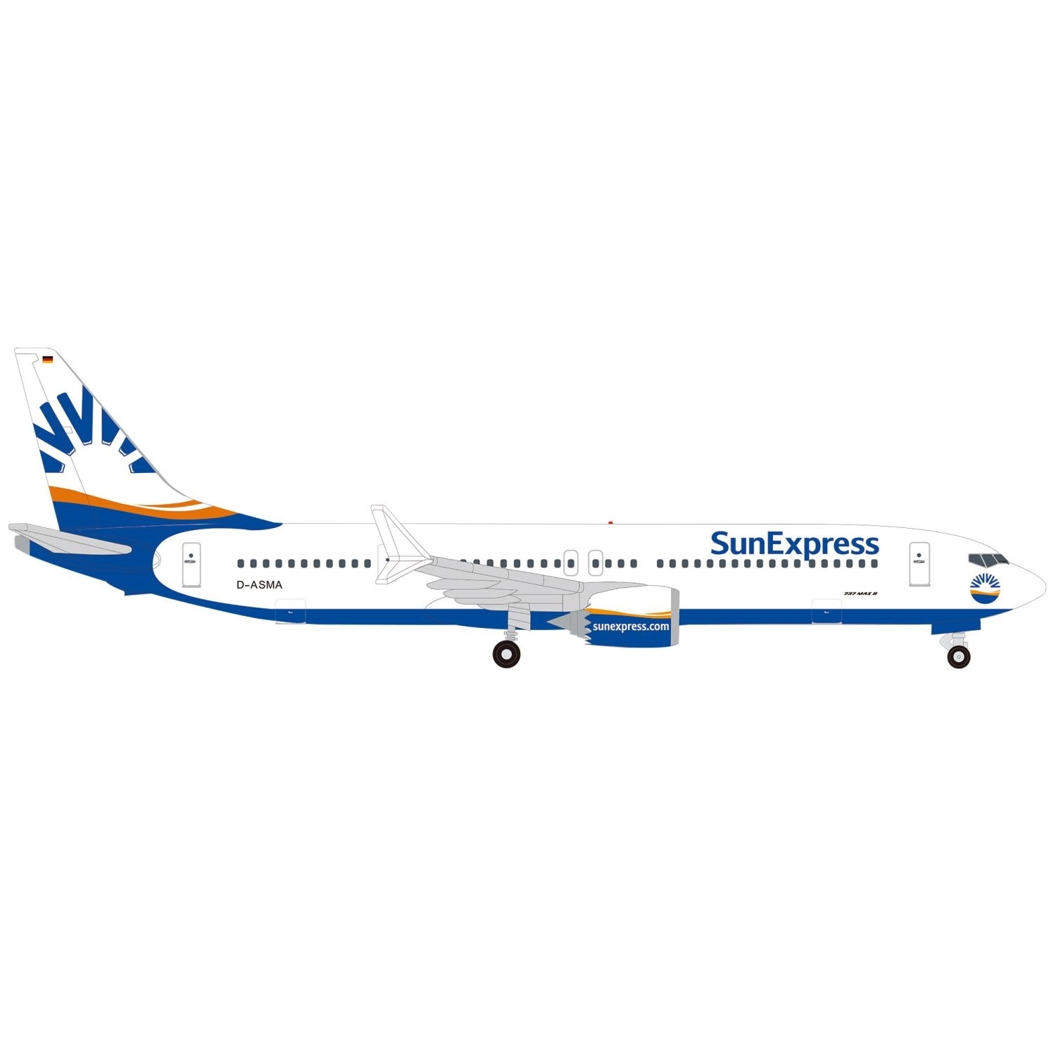 Herpa Sun Express Deutschland Boeing 737 Max 9 D Asma Herpa Wings Fritzes Modellborse