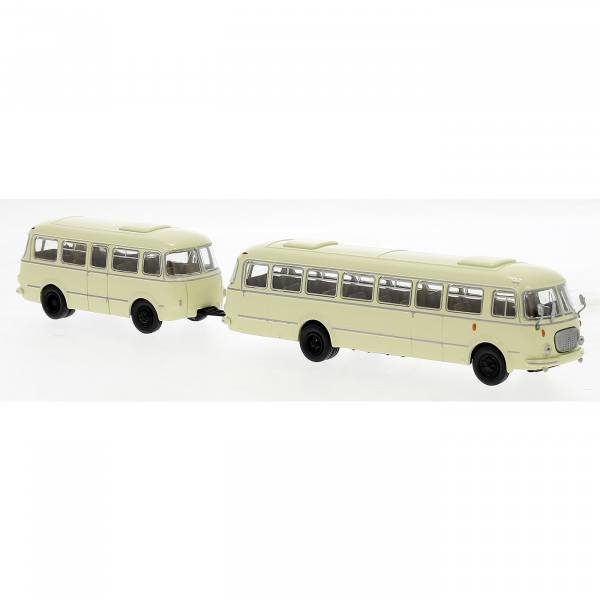 58271 - Starline - Jelcz 043 Bus mit P-01 Anhänger `64, beige - PL