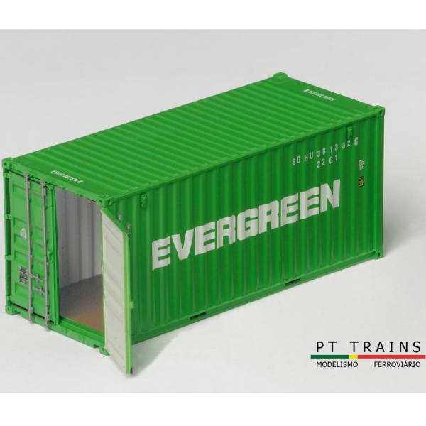 820037.1 - PT-Trains - 20ft. Container "Evergreen - EGHU3813326"