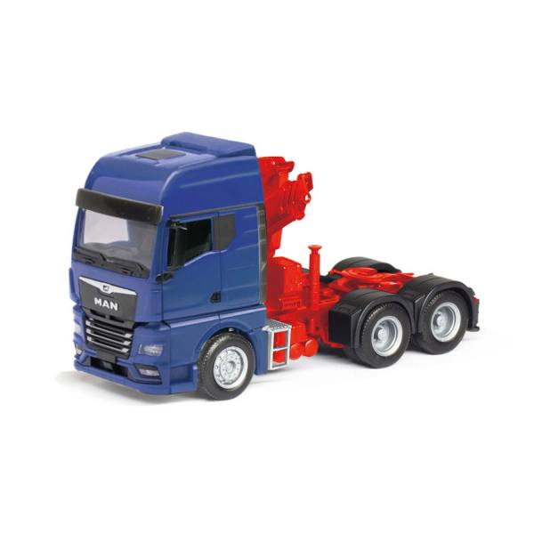 313100-002 - Herpa - MAN TGX GX 6x4 Zugmaschine mit Ladekran, blau / rot