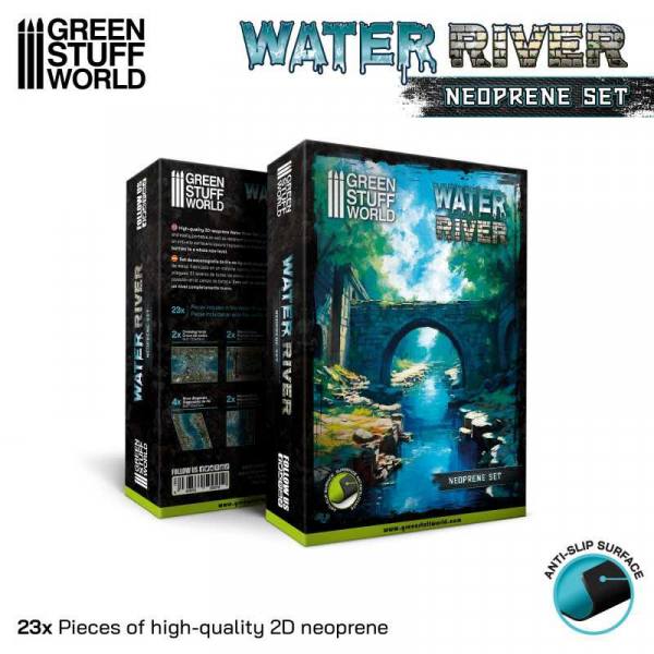 1662- Green Stuff World - Wasser Fluss - Neopren Gelände Set