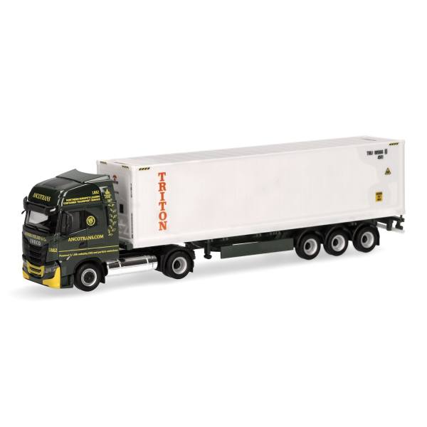 317146 - Herpa - Iveco S-Way AS LNG  40ft Container-Sattelzug "Ancotrans / Triton"