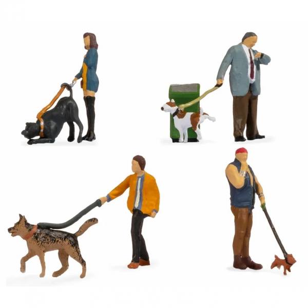 15471 - NOCH Figuren - Menschen mit Hunden ( 4 Stück )