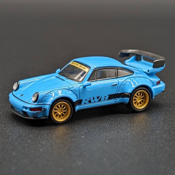 61777 - Micro City 87 - Porsche RWB 964, blau mit goldenen Felgen
