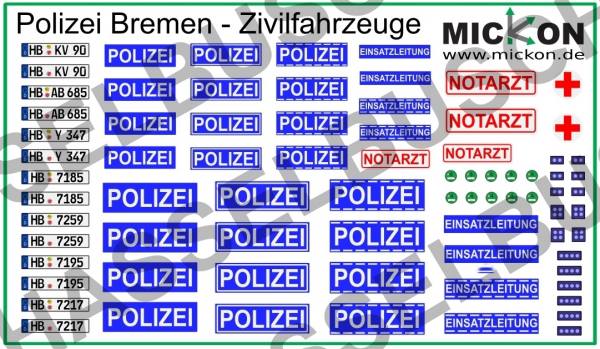 46805 - Mickon - Decals "Polizei Bremen, Zivilfahrzeuge"