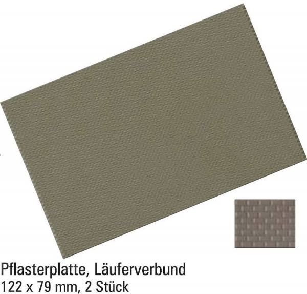 70653 - Rietze - Pflasterplatte, Läuferverbund, betongrau - 122 x 79 mm, 2 Stück
