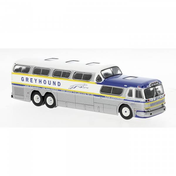 61301 - Brekina - GMC PD-4501 Scenicruiser `1956 Überlandbus "Greyhound" blau/gelb - USA