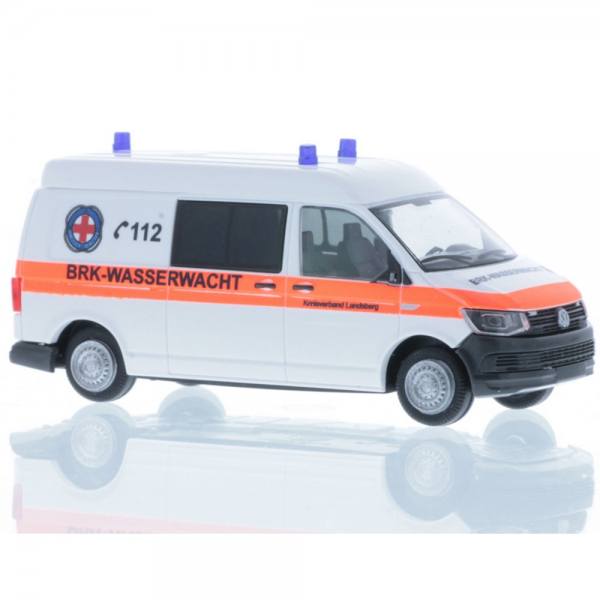 53726 - Rietze - Volkswagen VW T6 Halbbus, LR Mitteldach "BRK - Wasserwacht, Landsberg a. Lech"