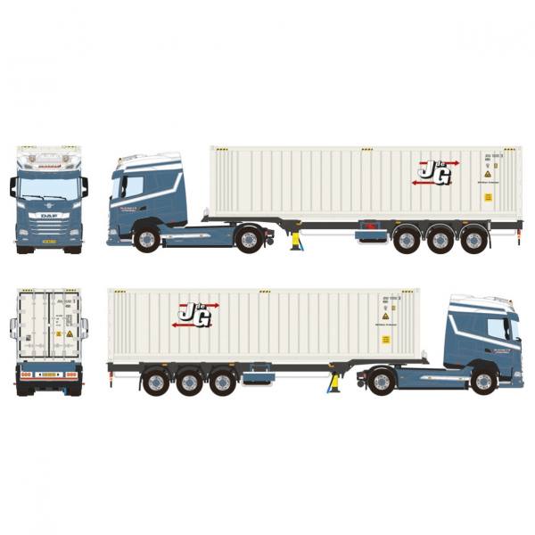 01-4208 - WSI - DAF XG 4x2 mit 3achs Chassi und 40ft Kühlcontainer - Joh. DE Groot & Zn - NL -